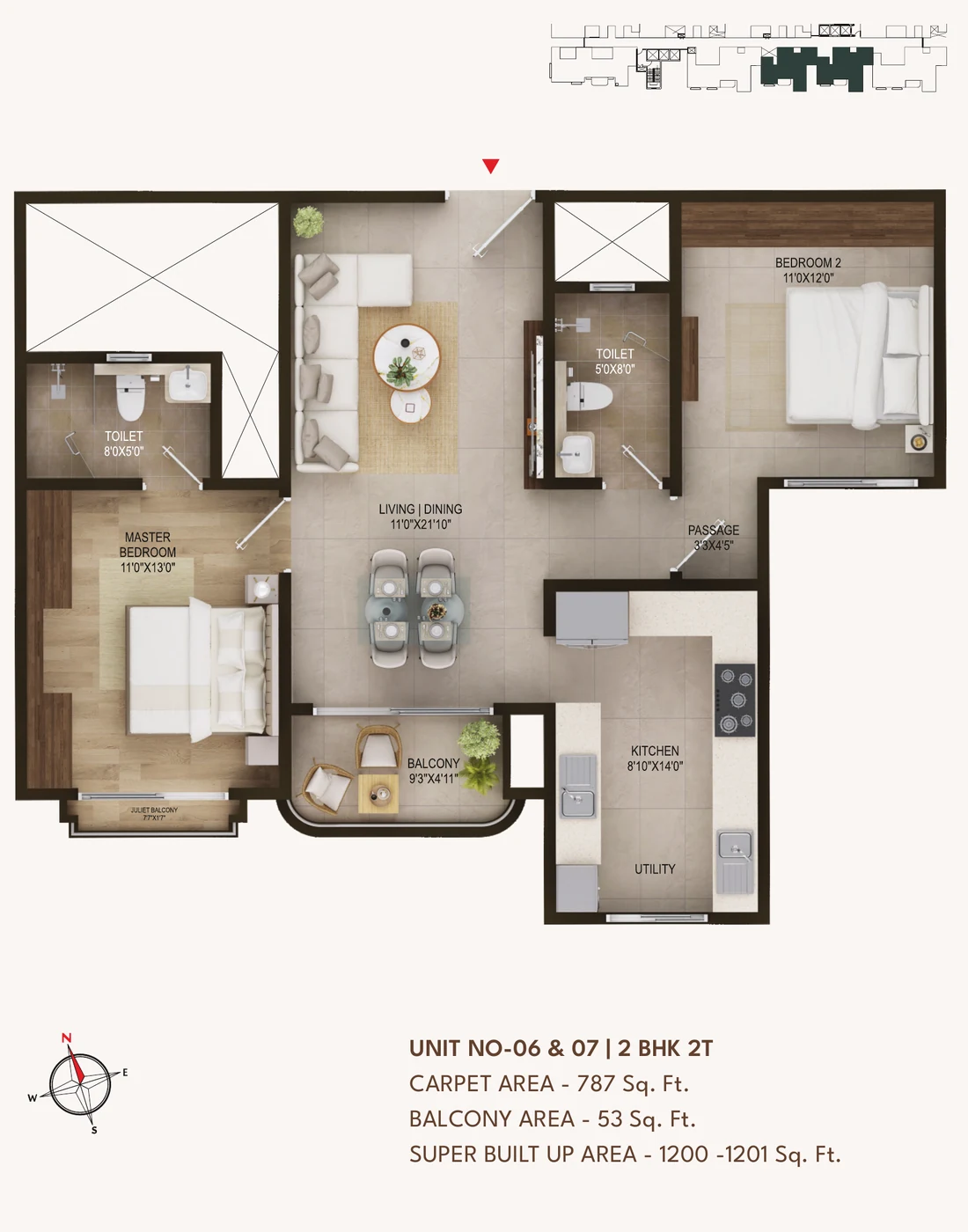 Concorde Sienna 2 BHK (2T) · units 06 and 07 unit plan Concorde Sienna 2 BHK (2T) · units 06 and 07 unit plan