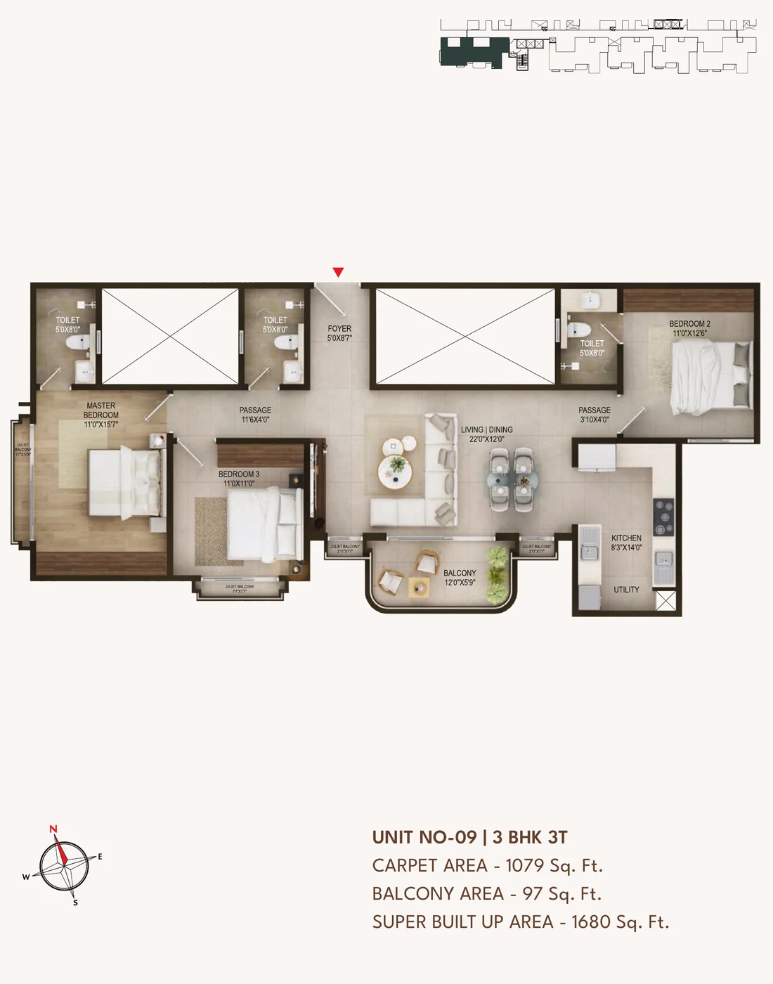 Concorde Sienna 3 BHK (3T) · unit 09 unit plan Concorde Sienna 3 BHK (3T) · unit 09 unit plan